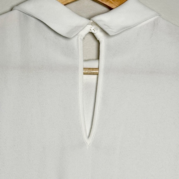 Massimo Dutti Sleeveless Mock Neck Mini White Viscose Dress Sz XS - Picture 4 of 6